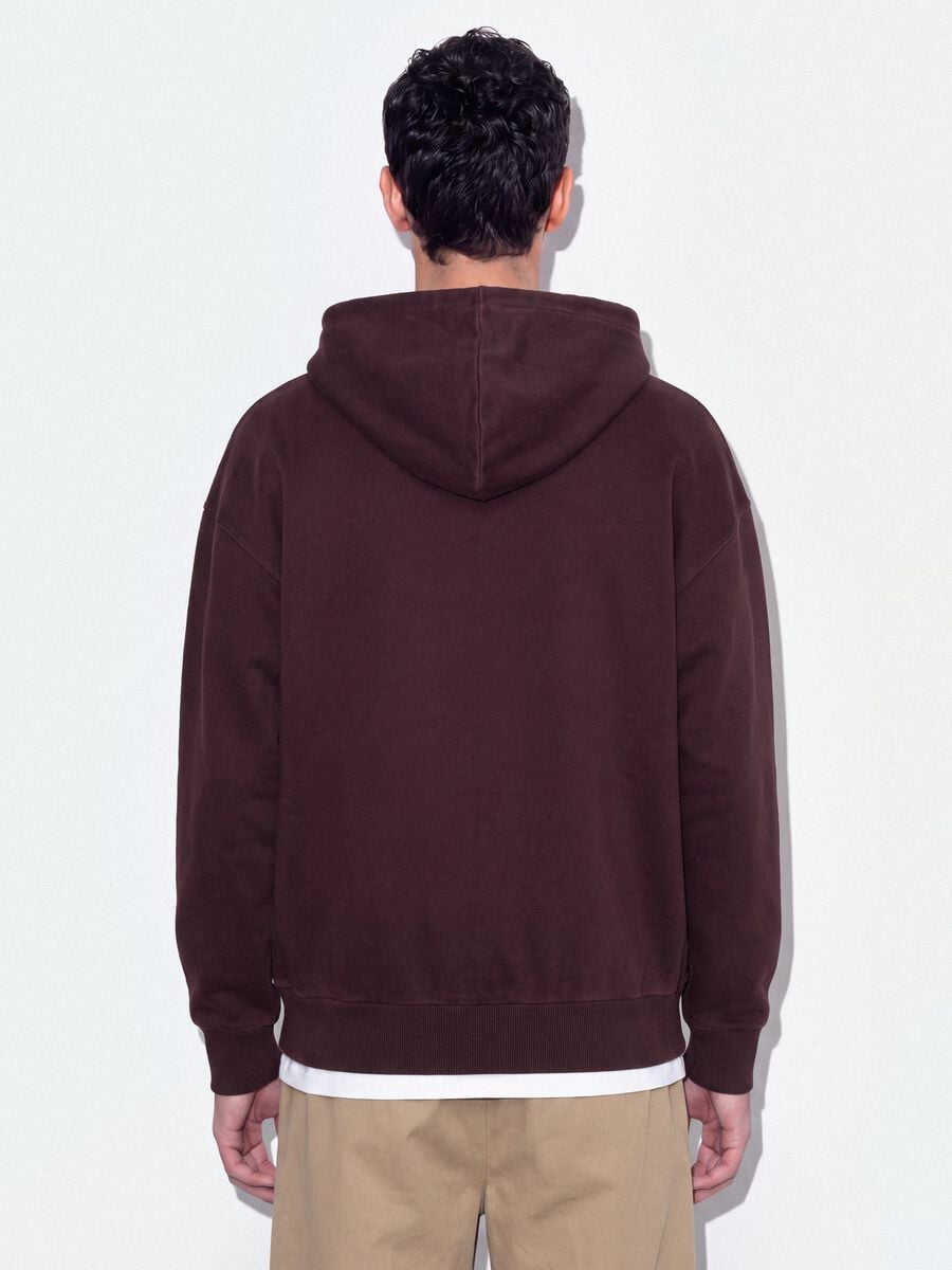 Felpa rossa in puro cotone con cappuccio over fit_3