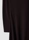 Long brown slim-fit dress with shawl collar_5