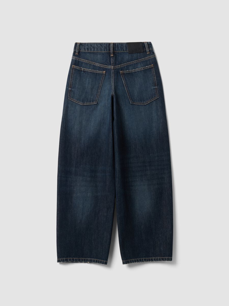 Jeans blu balloon fit in puro cotone_6