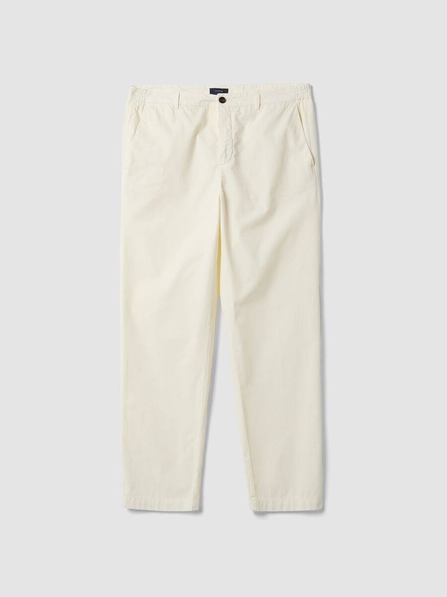 Pantaloni chino bianchi in puro cotone carrot fit_4