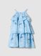 Light blue ruffle dress with floral print_0