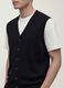 Black viscose-blend waistcoat with deep V-neck, regular fit_4