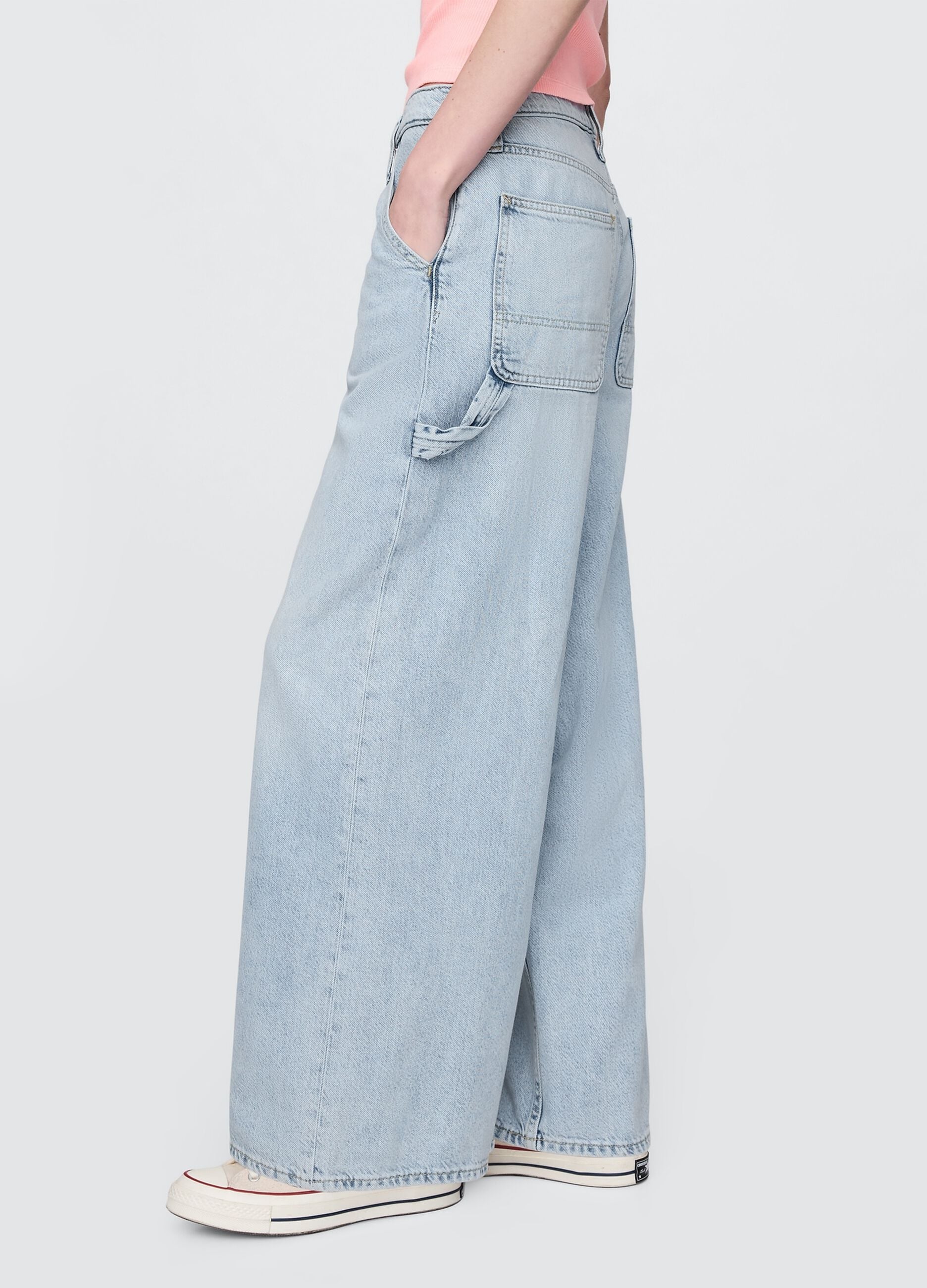 Wide Leg Jeans in Cotton and Lyocell Blend
