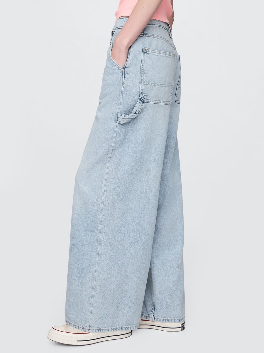 Wide Leg Jeans in Cotton and Lyocell Blend_3