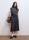 Long grey stretch-viscose skirt, regular fit_0