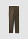 Green slim-fit stretch cotton twill trousers_1