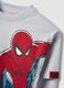 Grey long-sleeved pure cotton T-shirt with MARVEL Spider-Man print for boys_2