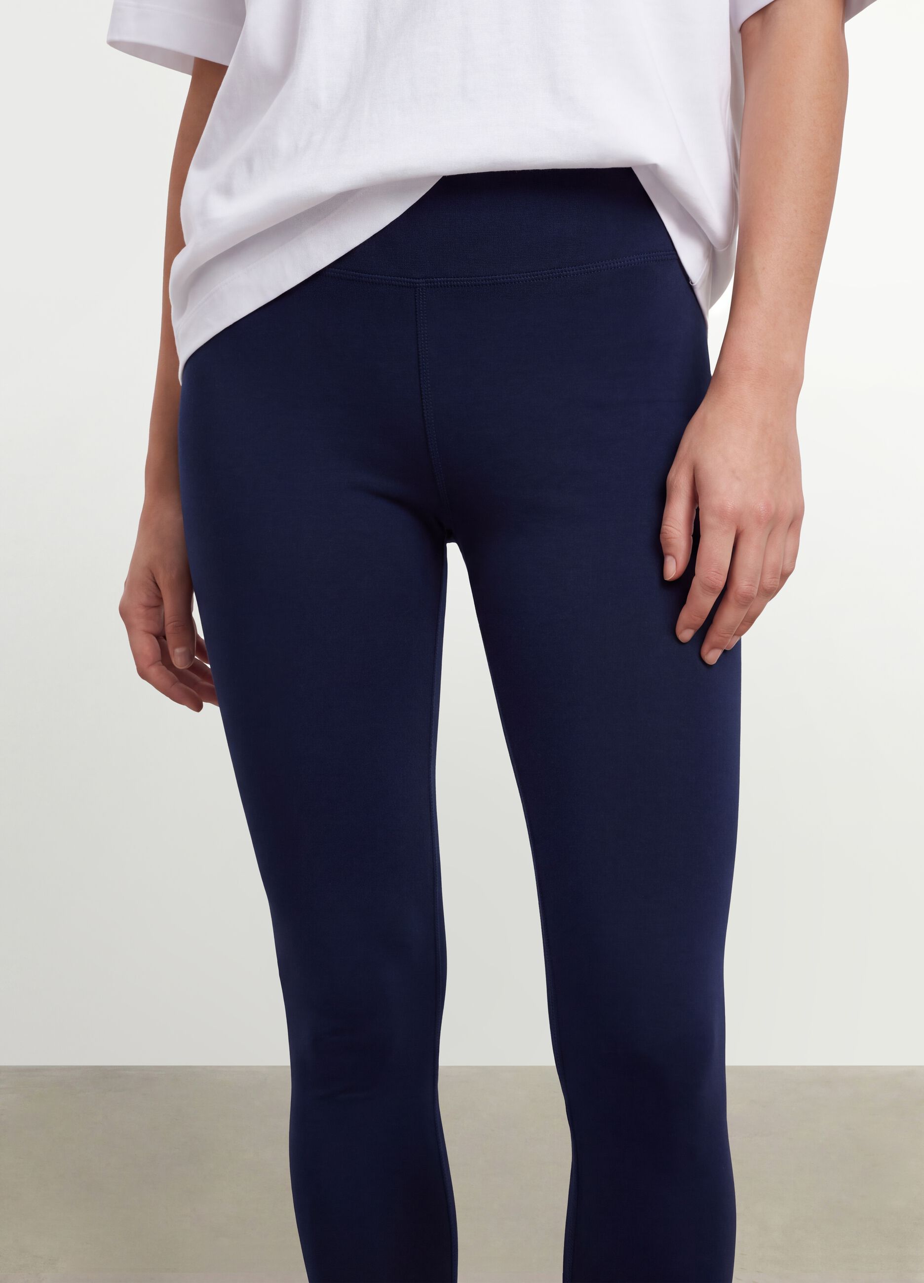 Blue slim-fit stretch cotton leggings