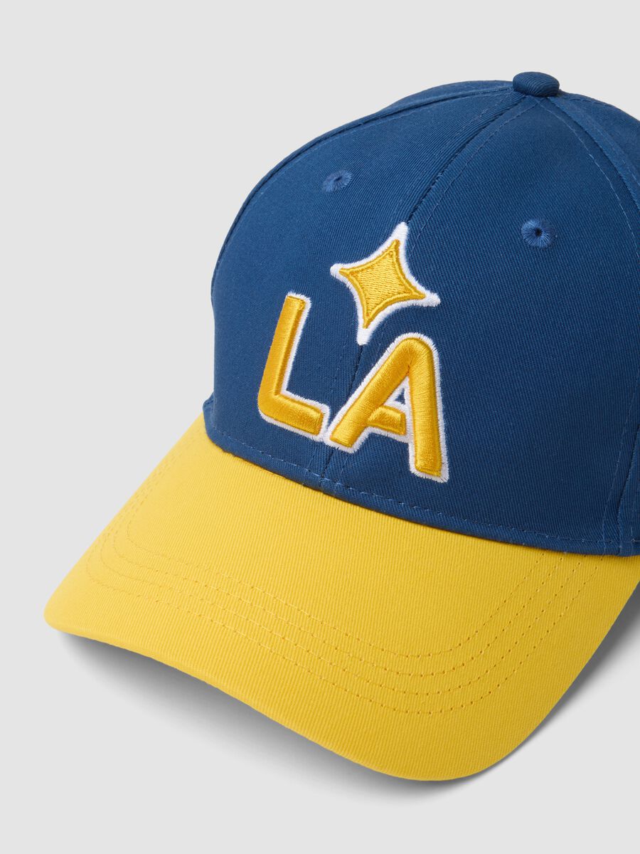 Cappello blu e giallo in puro cotone con ricamo LA Galaxy_2