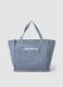 Blue striped pure cotton shopper bag_0