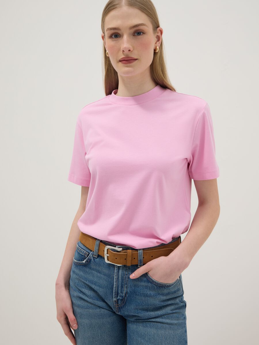 Pink pure cotton regular-fit T-shirt_0