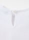 White T-shirt in cotton with print and flounce_3