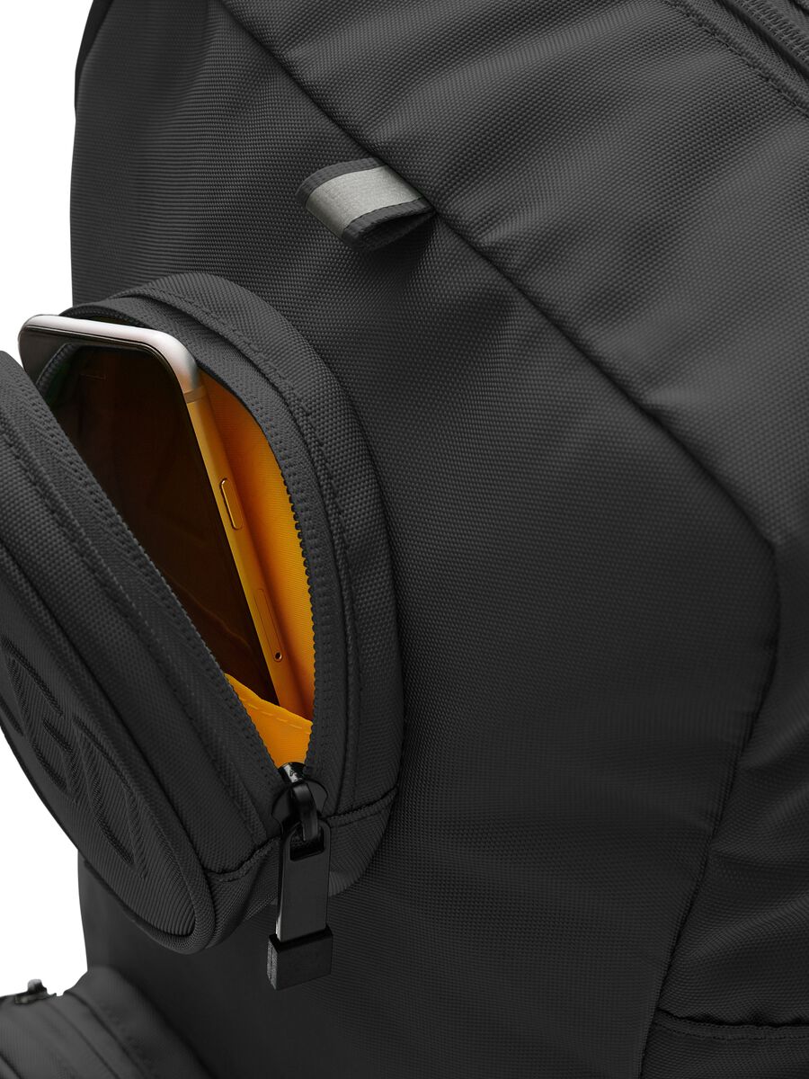 Black backpack with round front pockets_2