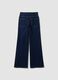Blue stretch cotton wide-leg jeans_6