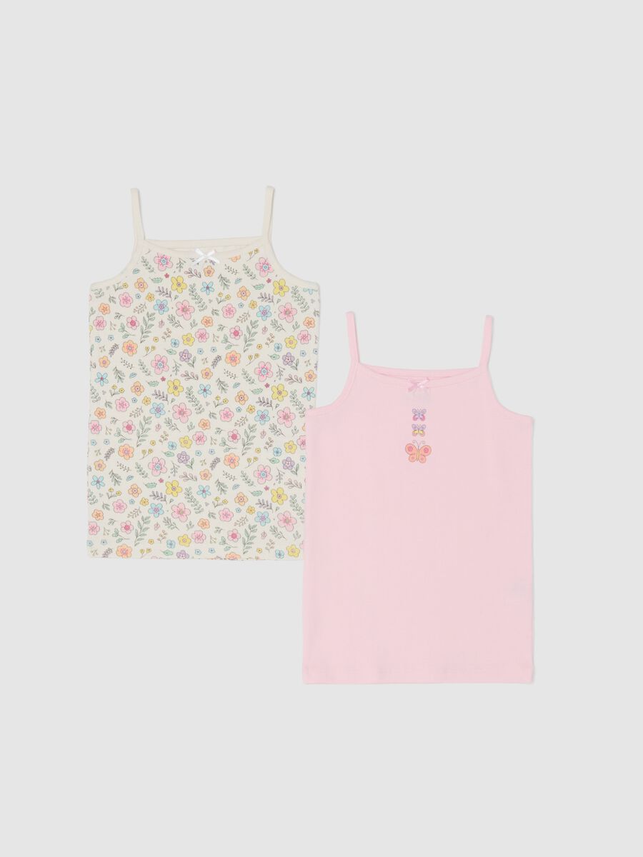 Twin Pack Multi-colour Pure Cotton Baby Girl Dresses with Flowers_0
