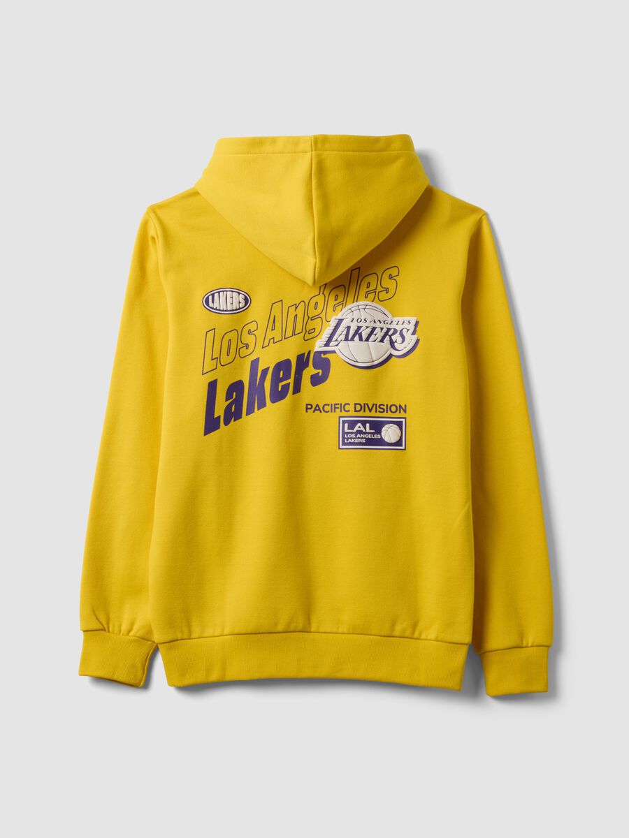 Yellow cotton-blend hoodie with Lakers print_6