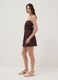 Brown pure cotton mini dress with thin straps, regular fit_2