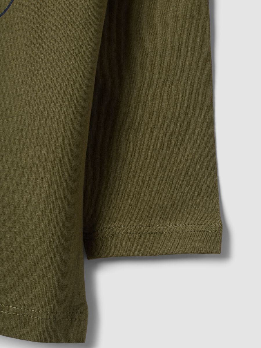 Green organic cotton T-shirt with puppy print for baby boy_3