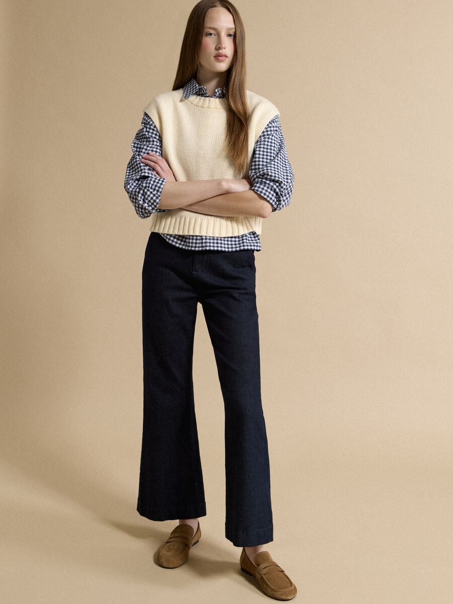 White crew-neck wool-blend oversized gilet_2