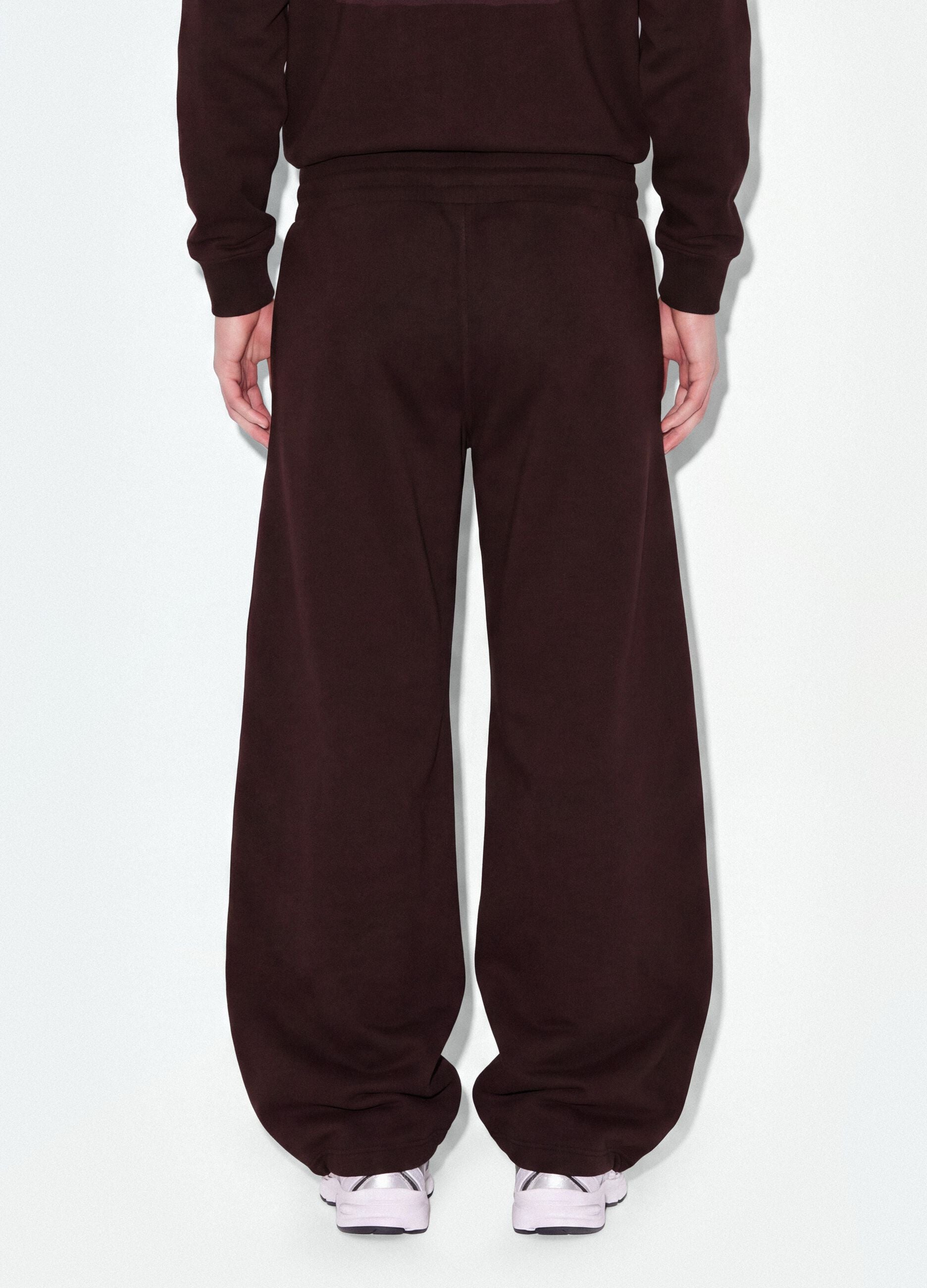 Purple cotton-blend baggy-fit joggers