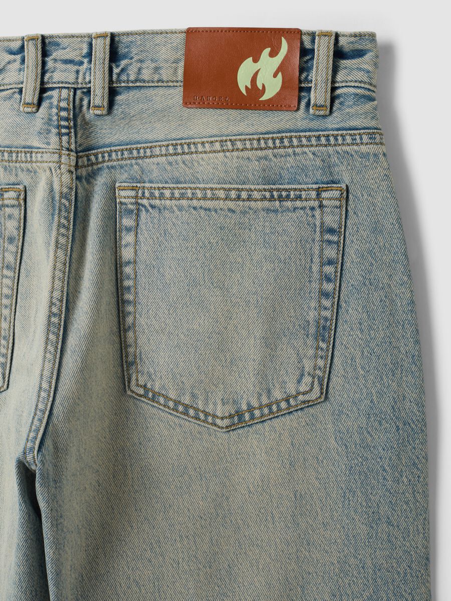 Jeans denim azzurri in puro cotone loose fit_1