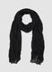 Semi-sheer black crinkle-effect scarf_0
