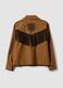 Brown pure cotton fringed shacket, regular fit_6