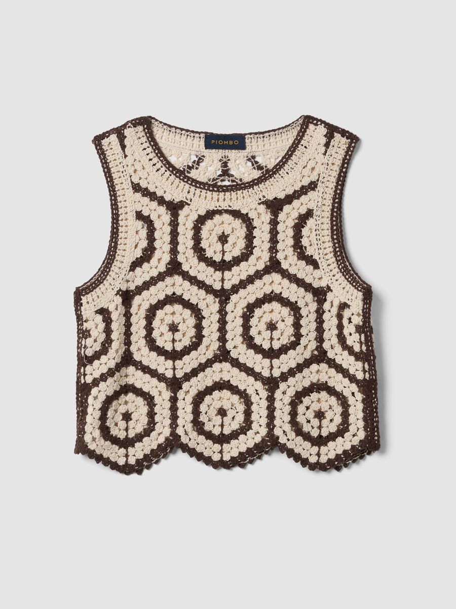 Top multicolor in crochet di misto cotone regular fit_4