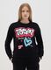 French terry sweatshirt with graffiti print_0