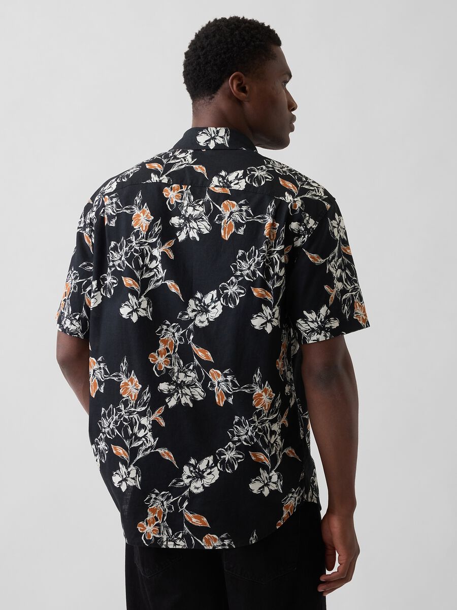 Floral linen and cotton-blend shirt_1