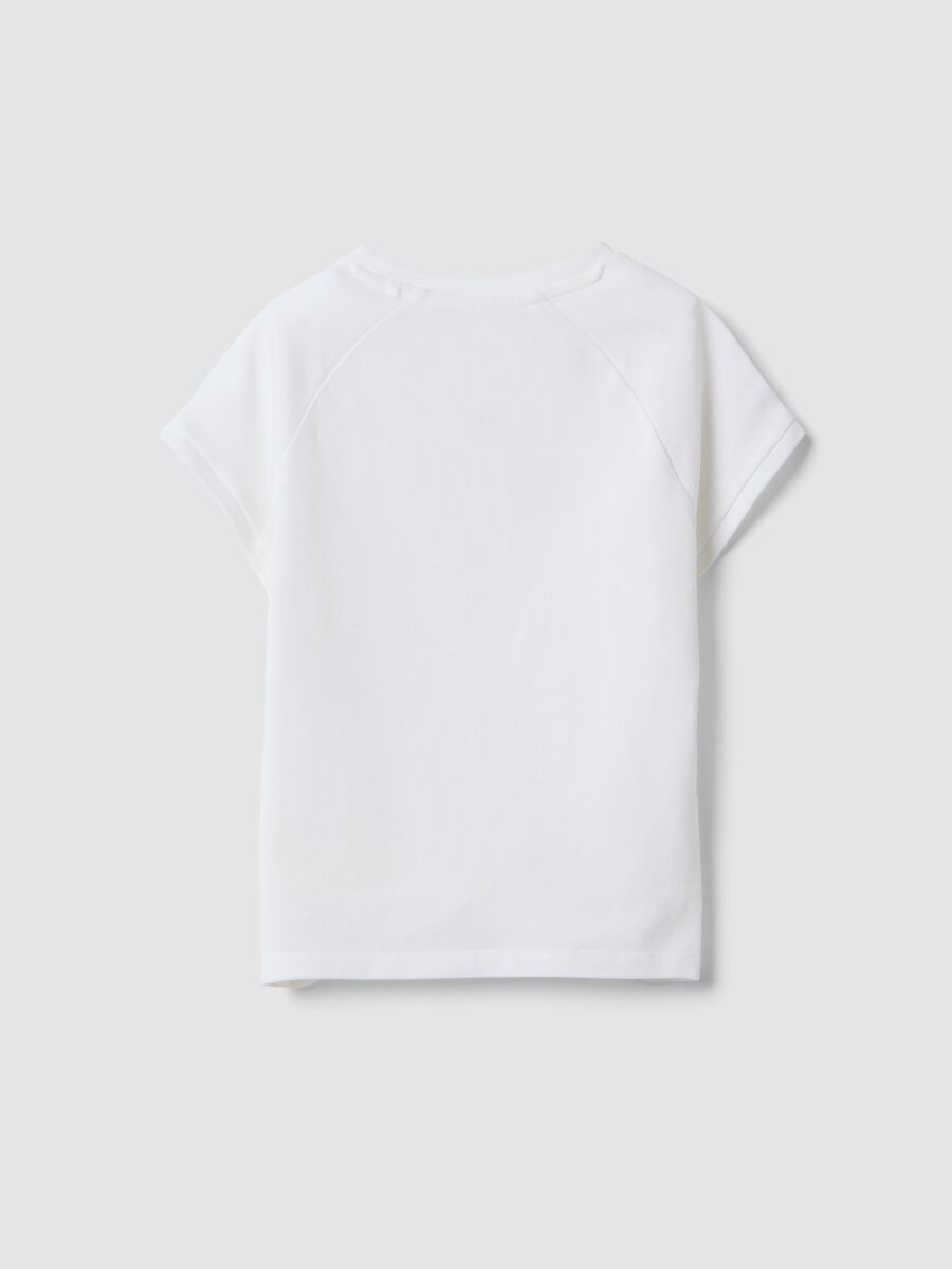 T-shirt in cotone elasticizzato bianca da ragazza slim fit_4