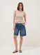 Beige pure cotton ribbed vest top, regular fit_1
