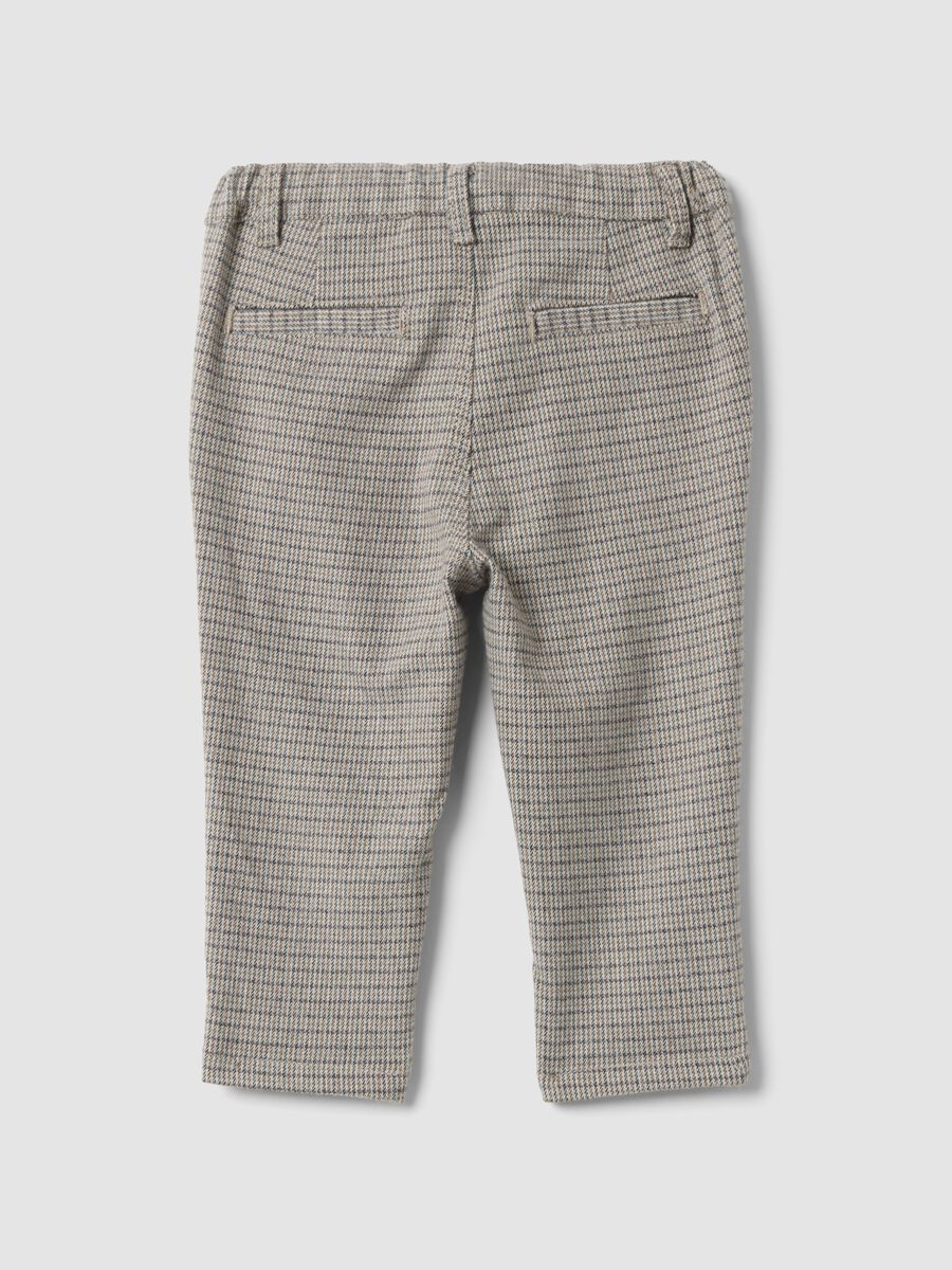 Grey patterned stretch viscose trousers, regular fit_1