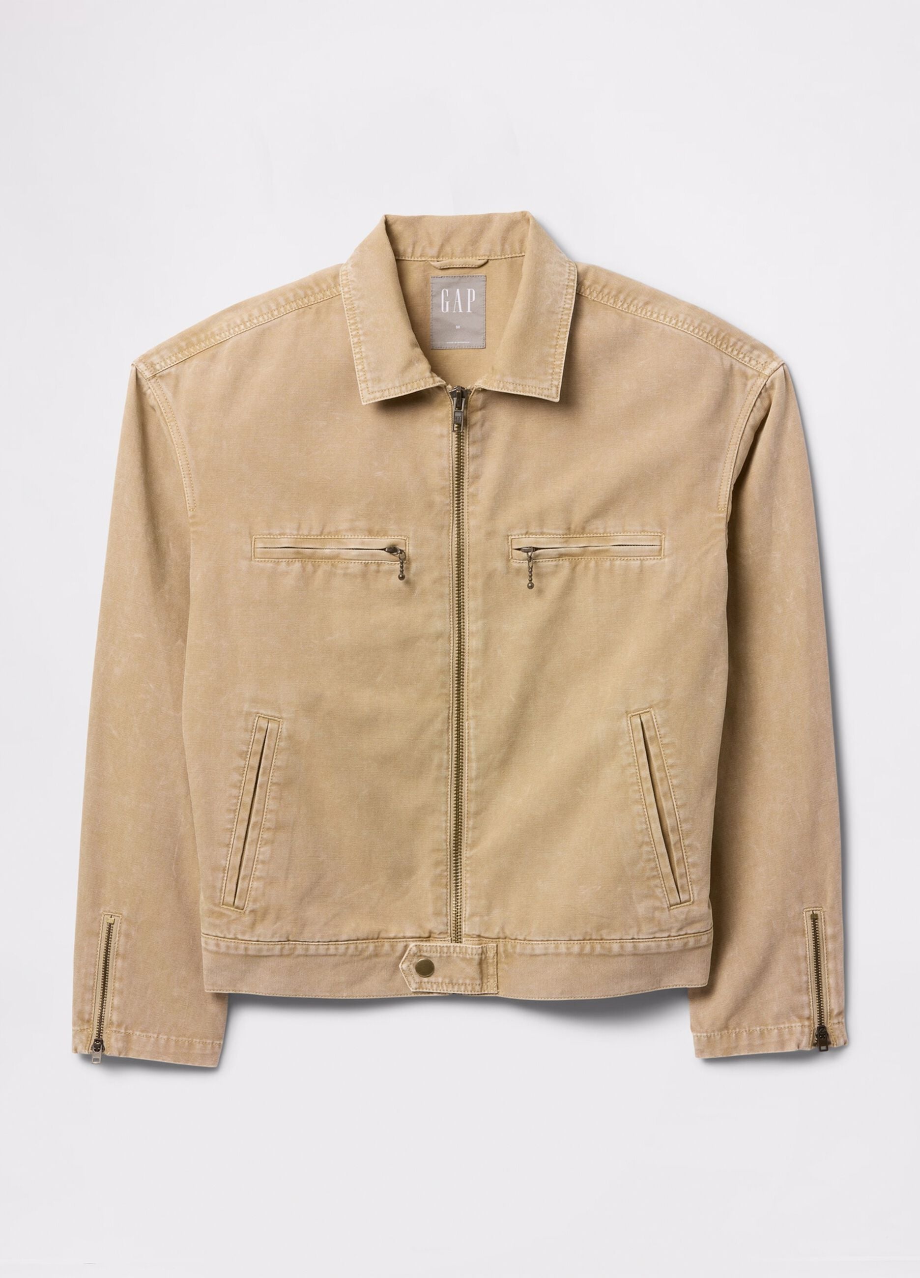 Beige lightweight jacket in 100% cotton