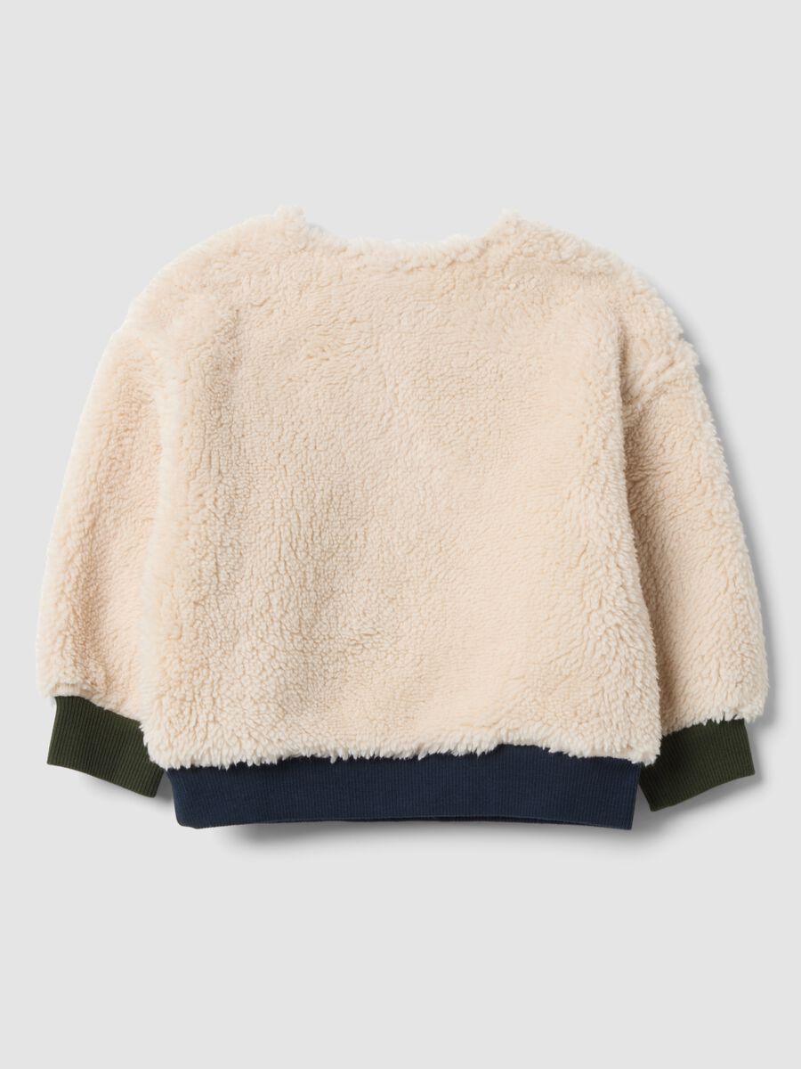 Beige organic cotton crew-neck sweatshirt for baby_1