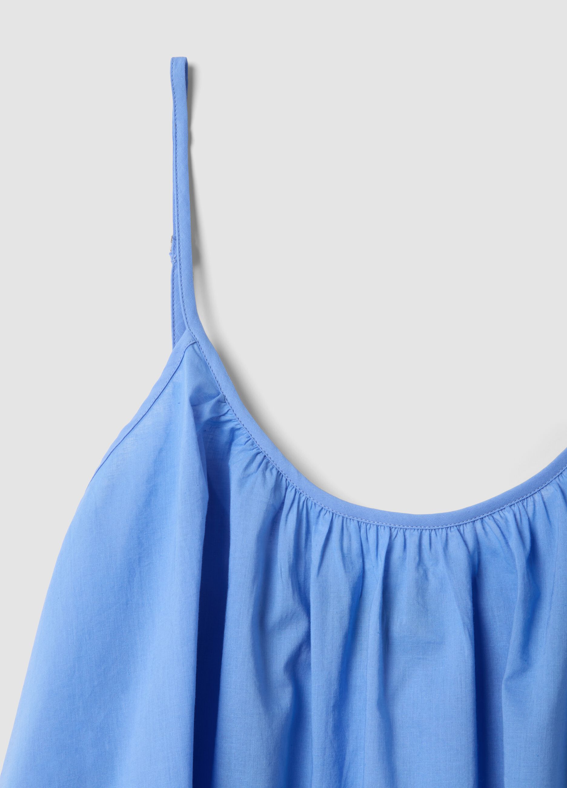 Blue pure cotton camisole with thin straps