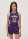 Purple stretch cotton top and shorts set_2