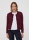 Burgundy pure cotton crew-neck cardigan with buttons, regular fit_0