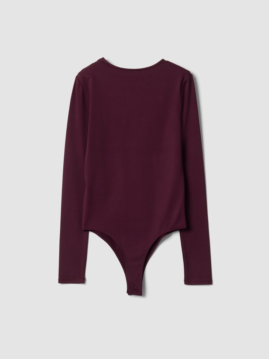 Body viola in tessuto elasticizzato con girocollo fitted_2