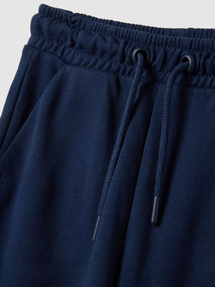 Blue pure cotton regular fit trousers for children_2