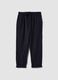 Blue linen and cotton blend trousers_4