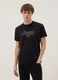 Black pure cotton regular fit t-shirt with print_0