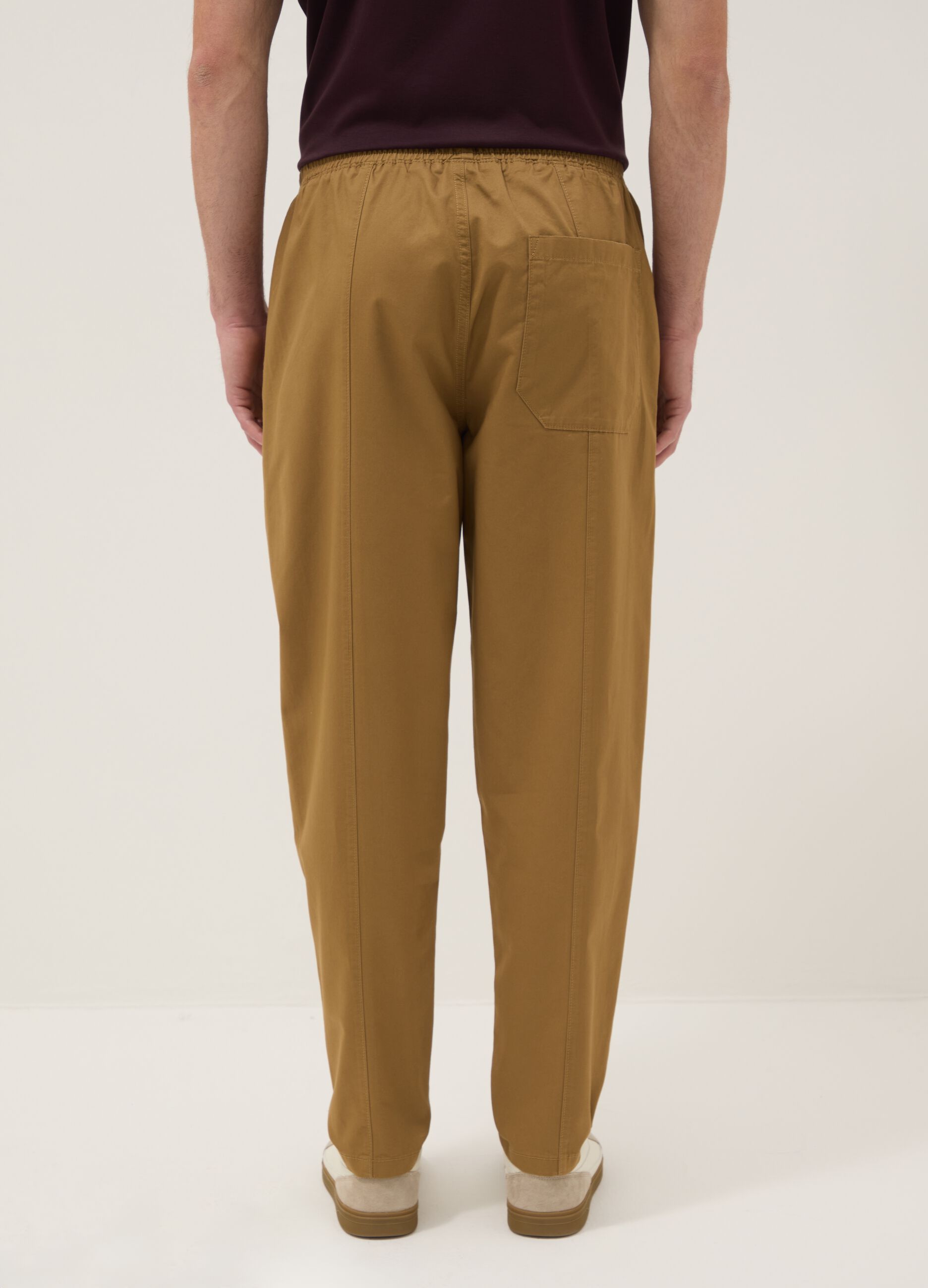 Slim fit brown cotton chinos