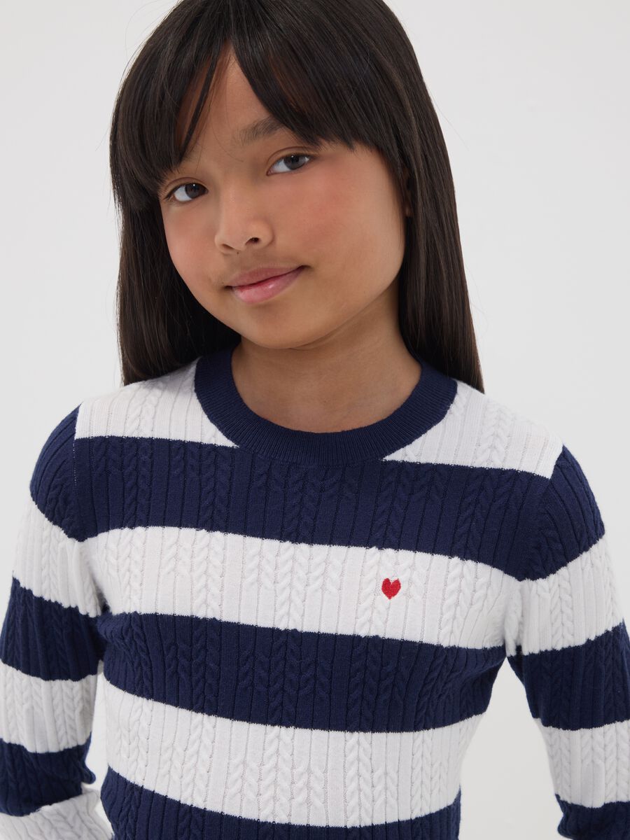 Girls&rsquo; multicolour striped viscose-blend boat-neck jumper_2