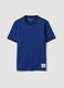 Blue fitted pure cotton T-shirt with contrast trims_4