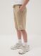 Pantaloncini in puro cotone beige da ragazzo regular fit_1