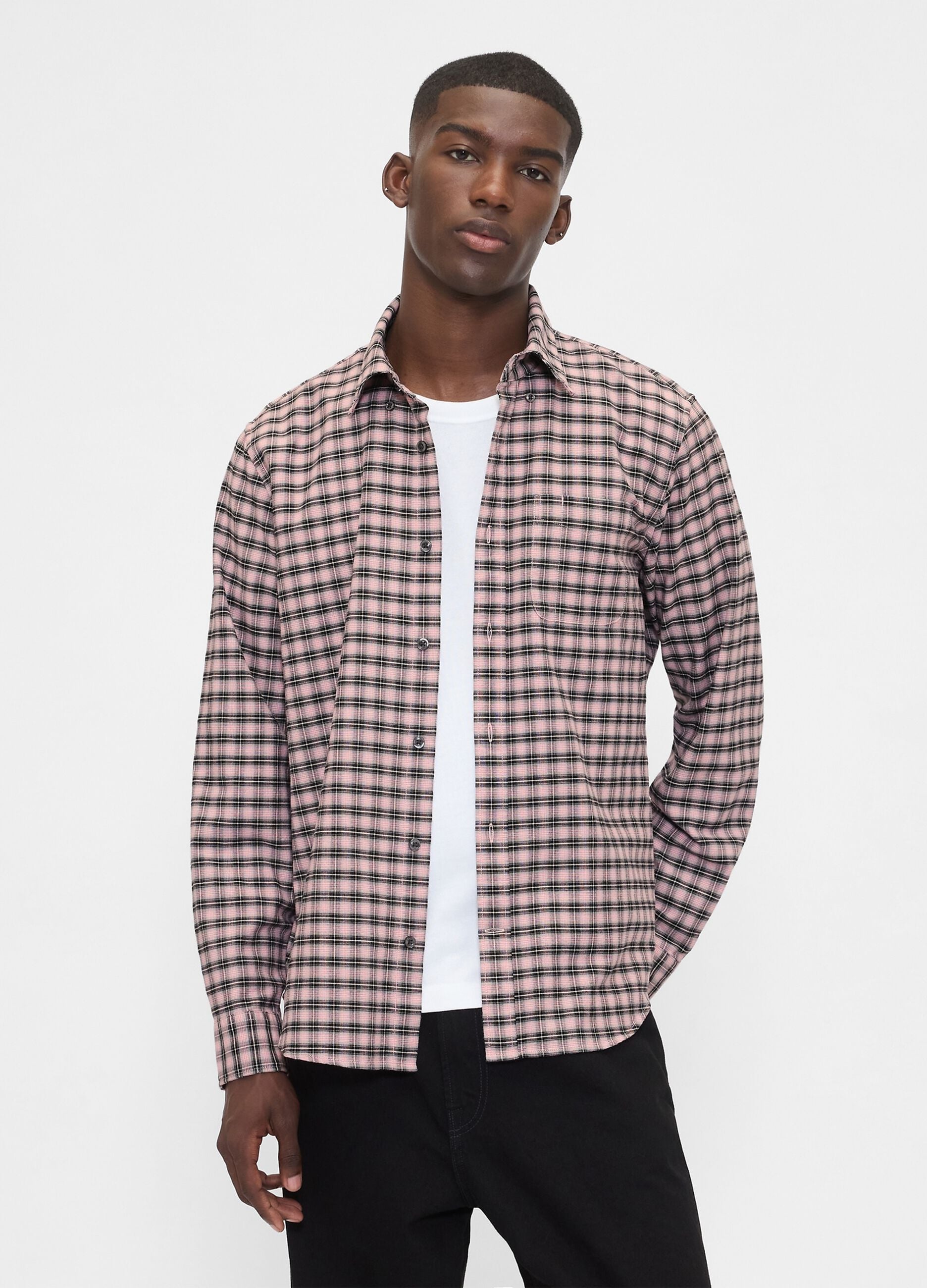 Stretch Pink Checked Shirt