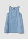 Girls&rsquo; light blue denim sleeveless dress in cotton blend, oversized fit_0