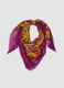 Purple pure viscose scarf with floral print and frayed edges_1