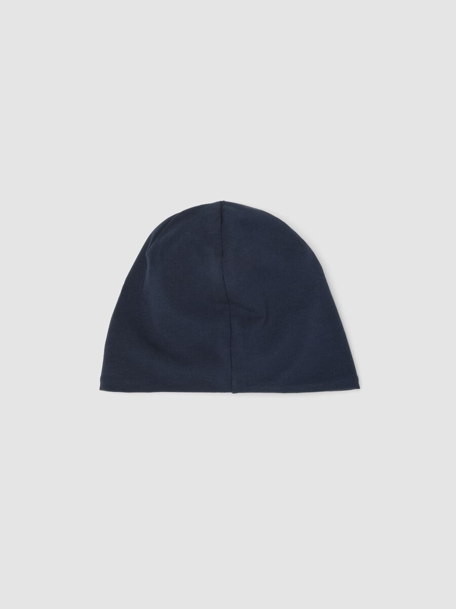 Blue stretch cotton hat with Teen Titans Go print for boys_1